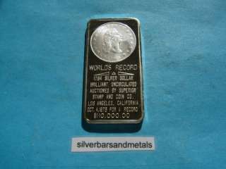 WORLD RECORD 1794 COIN GREAT LAKES MINT 999 SILVER BAR  