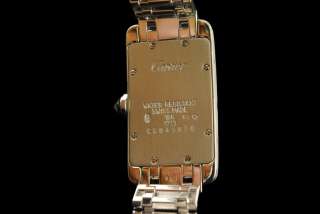 Cartier American Tank Diamond Large Size Watch 18k White Gold  Appx 96 