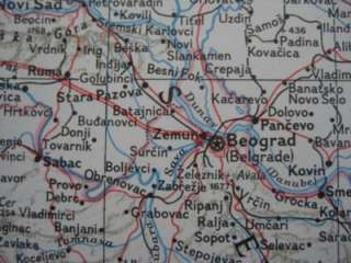 1962 Map BALKANS Serbia Croatia Bosnia Montenegro Hungary Bulgaria 