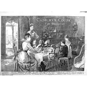  1886 Advertisment CadburyS Cocoa Breakfast Table