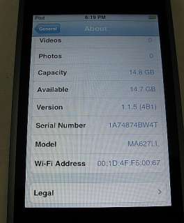 Apple iPod touch 1st Gen 16 GB MA627LL/A Boxed A1213  