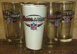 COORS LIGHT NFL LOGO BEER GLASSES SET OF 4 NEW!!!  