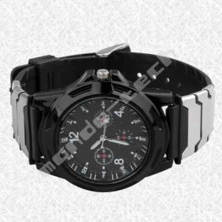 Stainless Steel Rubber Men Quartz Watch Wristwatch 40mm  