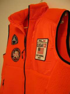   Ralph Lauren RLX polar fleece jacket Vest wtih USA Flag, NWT, M  