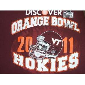   Tech Hokies T Shirt Discover Orange Bowl 2011 (L) 
