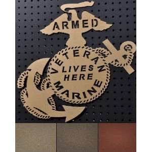  Brass Marine Veteran Sign 