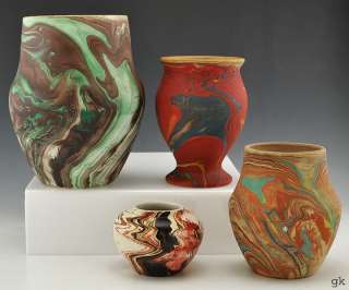 Wonderful Vintage Multicolored Art Pottery Vases Various Sizes 