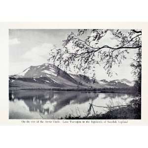  1951 Halftone Print Arctic Circle Lake Tarrasjon Sweden 