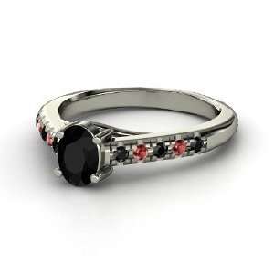  Boulevard Ring, Oval Black Onyx Sterling Silver Ring with 
