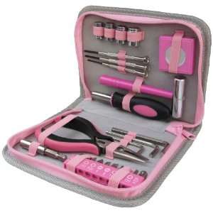  Victoria 7 25 Piece Tool Kit in Pink and Gray