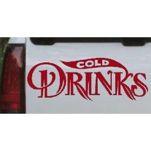 Red 32in X 11.7in    Cold Drinks Advertising Window Decal Business Car 