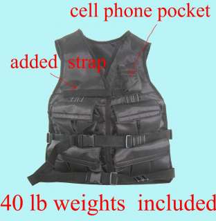 40 LBs weight vest ( New Version with cell phone pocket )