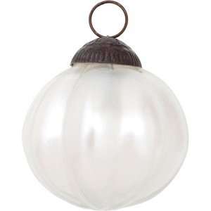  Pearl White Melon Mercury Glass Ornament