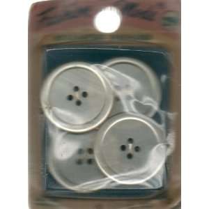  Four White Vintage Buttons: One Inch, FASHION MODE, Made in Japan 