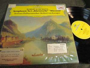 KARAJAN schumann symphony no 3 LP 2530 447 DG 74 rare  