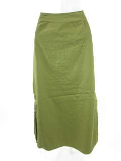 MADISON BROWN Olive Green Cotton Long Skirt Sz 8  