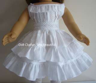 18 Inch Doll Clothes White Cotton Sun Dress W/ Ruffles!  