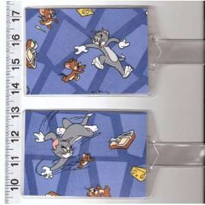   Set of 2 Oversize Luggage Tags Tom and Jerry Cartoon 