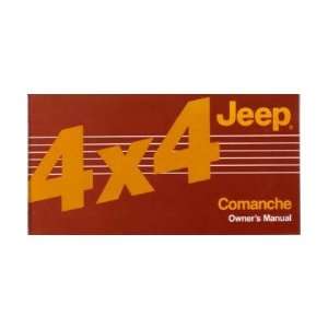  1986 JEEP COMANCHE Owners Manual User Guide: Automotive