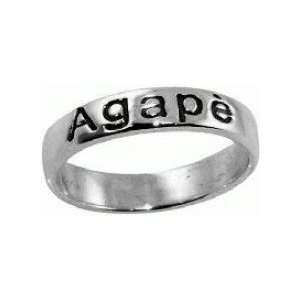  Ring Agape Oxidized  Silver Plated 