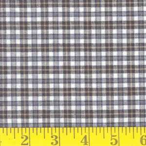  58 Wide Homespun Small Plaid Brown/Blue Fabric By The 