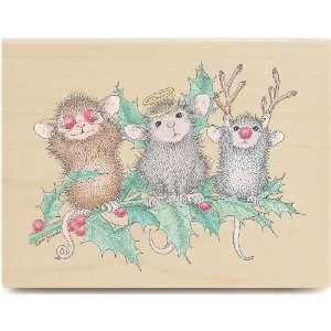   Mouse Wood Mounted Rubber Stamp Christmas Cut Ups Arts, Crafts