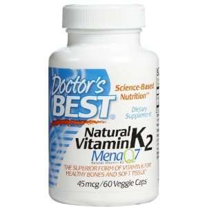  Doctors Best Natural Vitamin K2 45mcg, 60 Vcap Health 