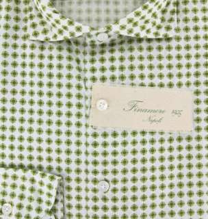 New $375 Finamore Napoli Green Shirt 15.5/39  