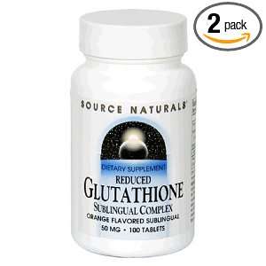 Source Naturals Glutathione Complex, Reduced 50mg, 100 Tablets (Pack 