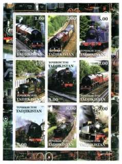 Trains   9 Stamp Mint Sheet 5713  