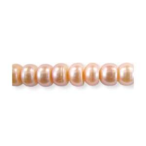  8mm Center Drilled Peach Button Freshwater Pearls   16 