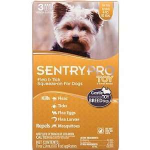  Sentry Pro Dog Toy Small Breed Flea and Tick Squeeze On, 4 