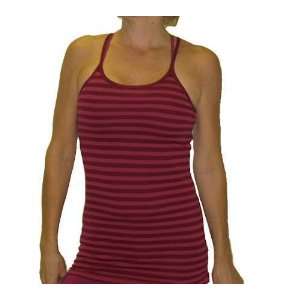  Divine Womens Shadow Stripped Racer Back Tank: Sports 