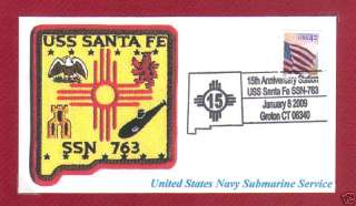 USS SANTA FE SSN 763 USN Attack Submarine Color Cacheted Naval Cover 