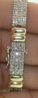 14k yellow gold 3.24ct diamond SI3 H tennis 18.2g bracelet 7 vintage 