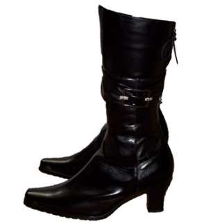 An B6742: Womens Mid Calf Boots   BLACK   size: 9 Anna  