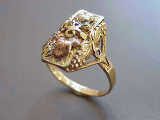 W6776  Vintage   12k 10k Black Hills Gold Ring   F.L. Thorpe & Co 