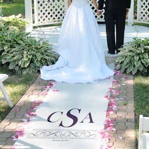   Vintage Scroll Personalized Aisle Runner (17 Colors)