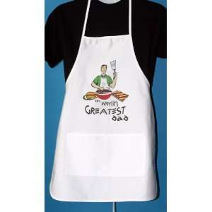 Worlds Greatest Dad BBQ Barbeque Apron with 2 Pockets 