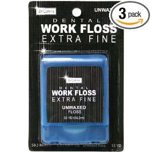  Dr. Collins Dental Work Floss, Unwaxed Extra Fine, 55 yd 