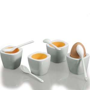   Egg Cups and Spoons   Set of 4 by BIA Cordon Bleu