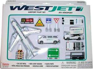 RT7371 WestJet Airlines 13 PC Airport Play Set Airplane Toy  