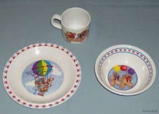 Piece Childs Plastic Dishes / Teddy Bears Hearts 1987 Daisy Kingdom 