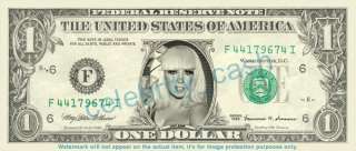 Lady Gaga Dollar Bill   Mint  