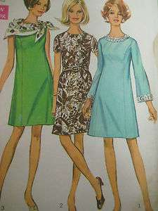 Vintage 60s Simplicity 7768 A LINE BELL SHAPE DRESS Sewing Pattern 
