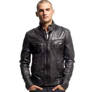  Mens Raging Leather Jacket: Sports & Outdoors