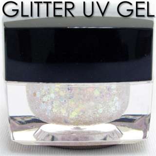 White Glitter Powder + Slice UV BUILDER COLOR GEL NAIL  