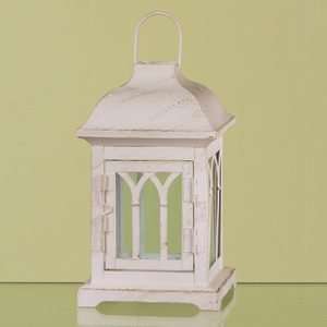   Traditional Antique White Hanging Candle Lantern Metal: Home & Kitchen