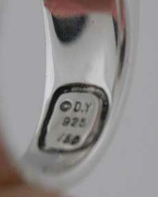 DAVID YURMAN 7mm Pave Diamond Ring 18K Silver 6 $825  