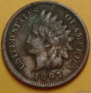 1897 INDIAN HEAD CENT PENNY A8569 VERY FINE VF LIBERTY COIN  
